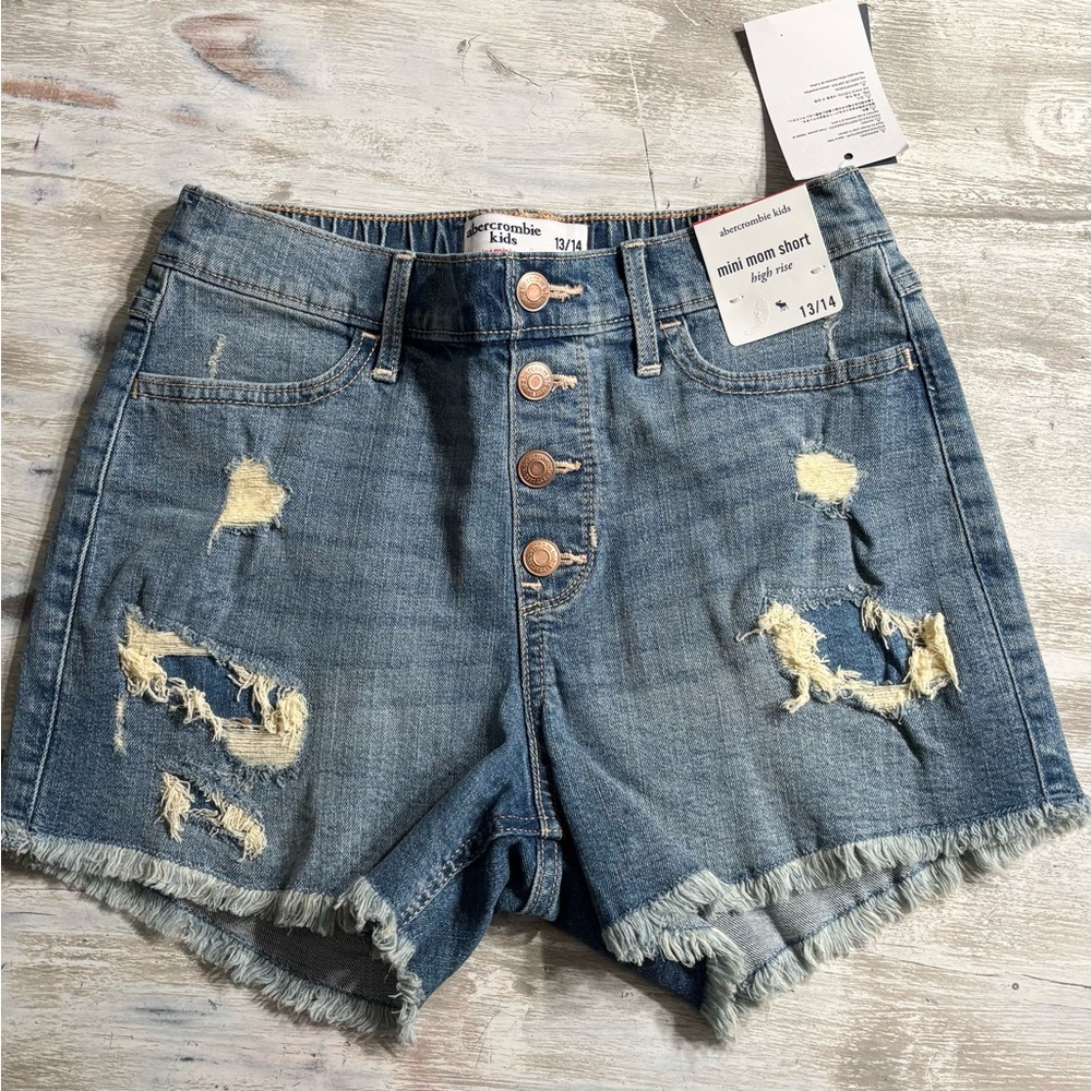 NWT Abercrombie Kids Mini Mom Shorts High Rise, 13/14